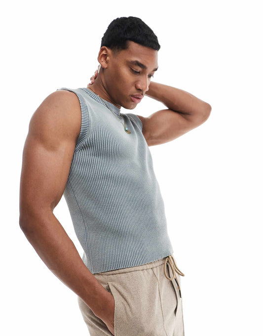 Ribbed Washed Vest