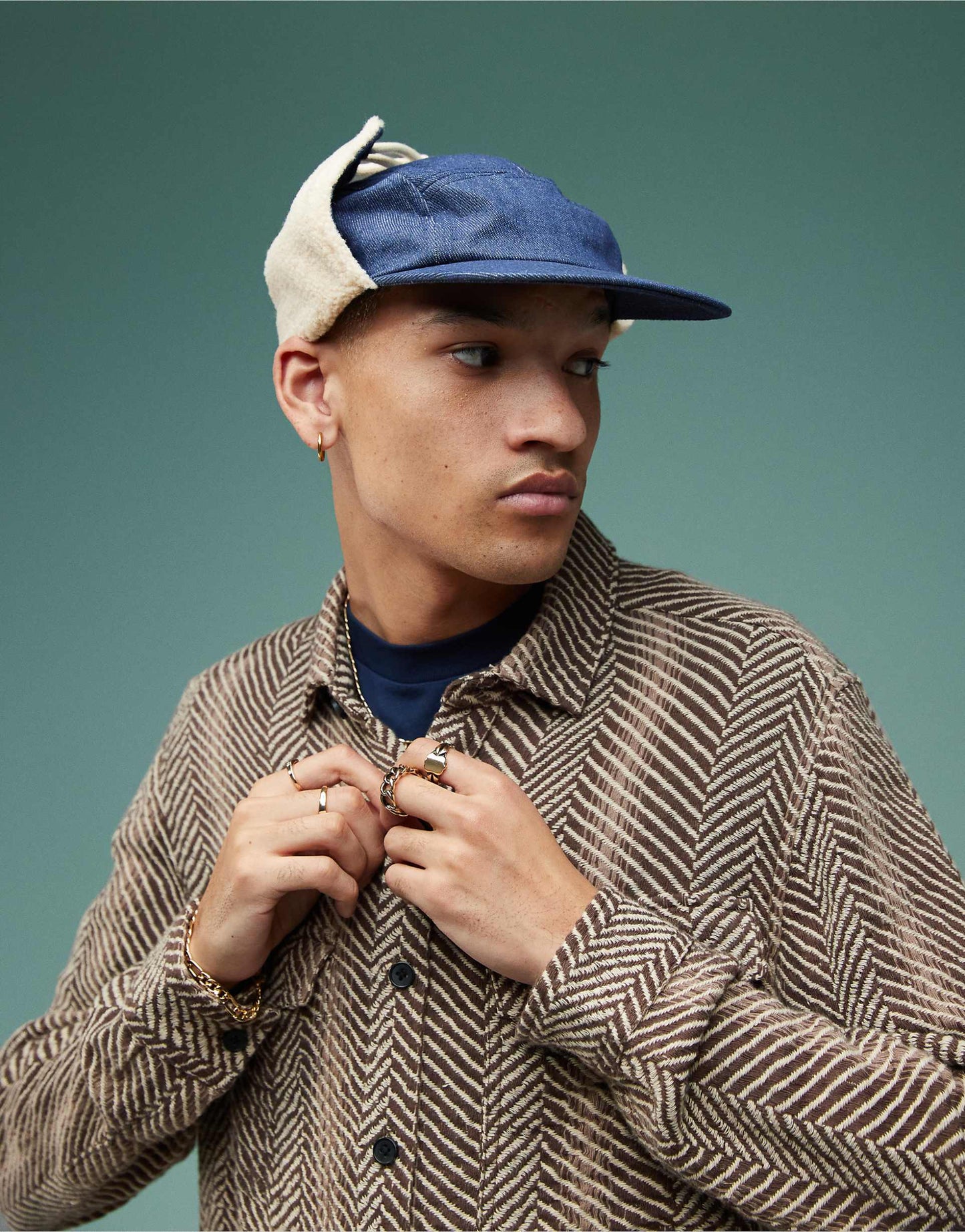 Boxy Herringbone Overshirt