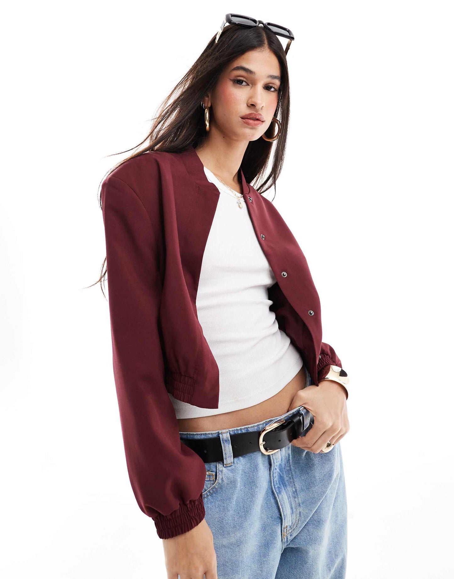 Tailored Bomber Jacket With Strong Shoulder