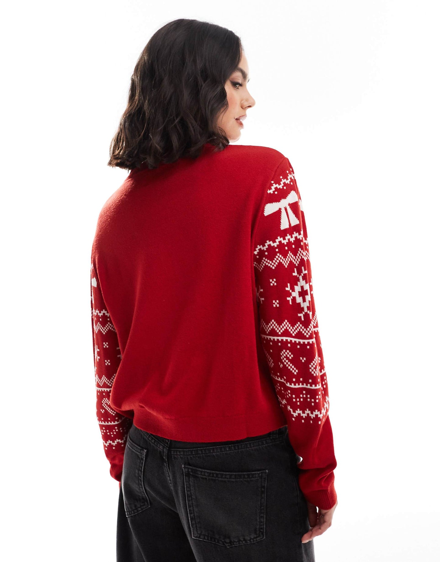 Crew Neck Christmas Jumper With Fairisle Pattern