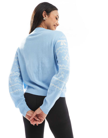 Maternity Crew Neck Christmas Jumper With Fairisle Pattern