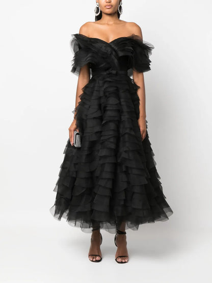 Tie-Up Ruffled Maxi Dress