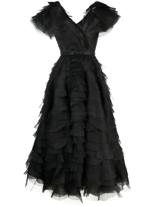Tie-Up Ruffled Maxi Dress