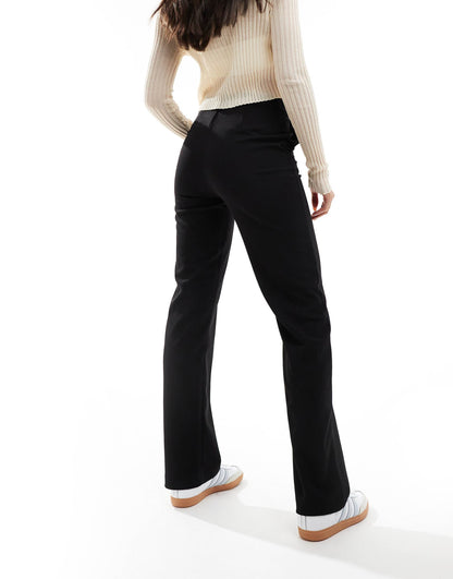 Straight Leg Jersey Trousers With Belt Loops