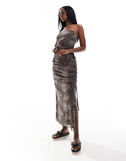 Co-Ord Asymmetric Mesh Maxi Skirt