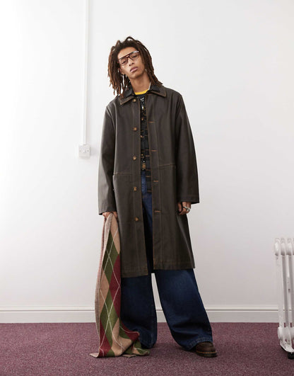 Leather Look Longerline Shacket