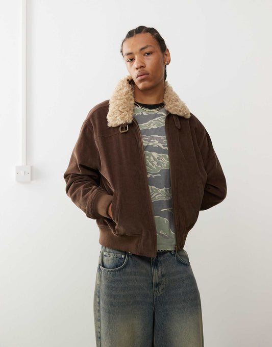 Cord Aviator Bomber Jacket