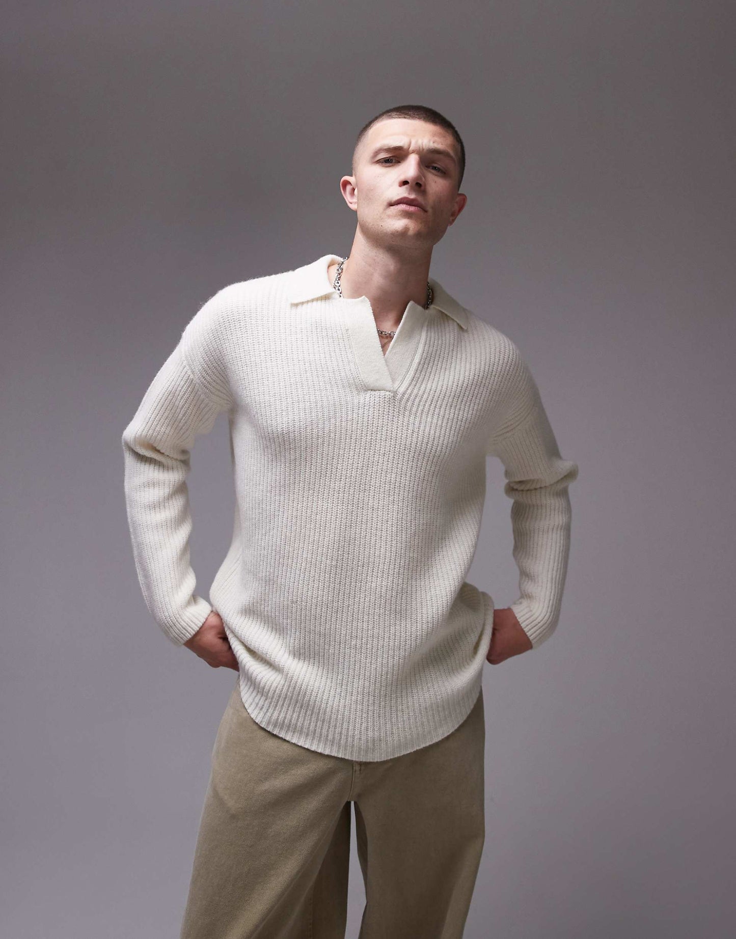 Relaxed Fit Lambswool Crew Jumper