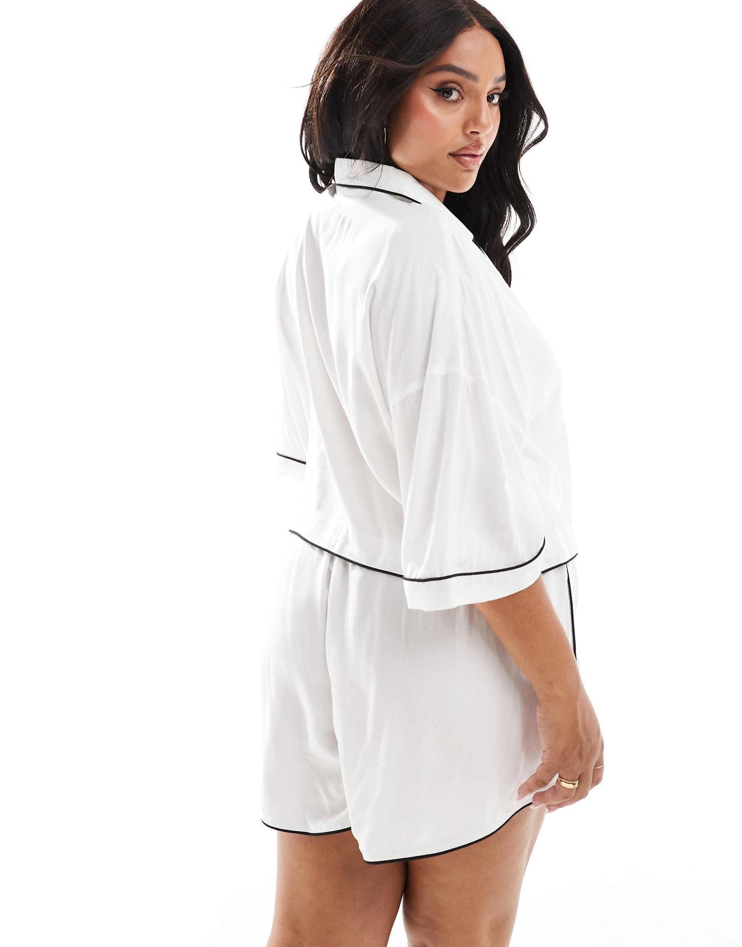 Curve Super Soft Slinky Crop Pyjama Shirt