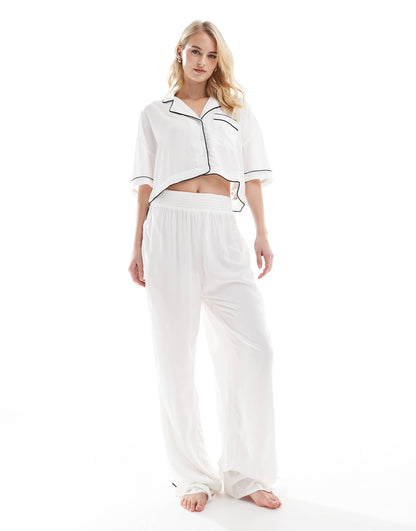 Tall Super Soft Slinky Wide Leg Pyjama Trouser