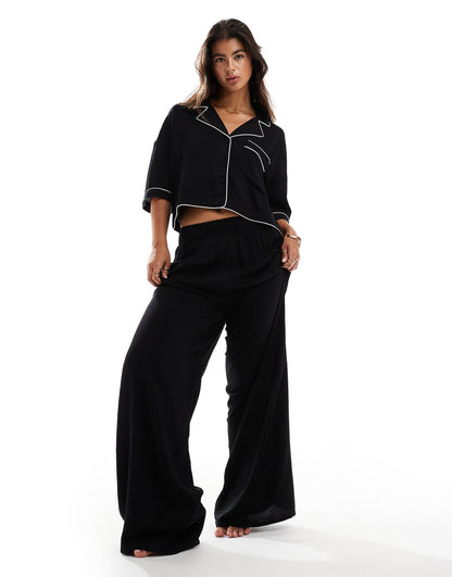 Super Soft Slinky Wide Leg Pyjama Trouser