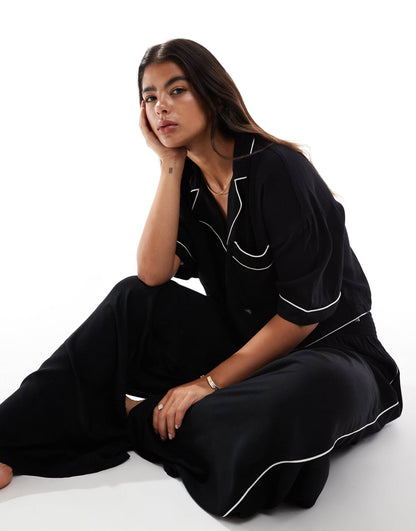 Super Soft Slinky Crop Pyjama Shirt