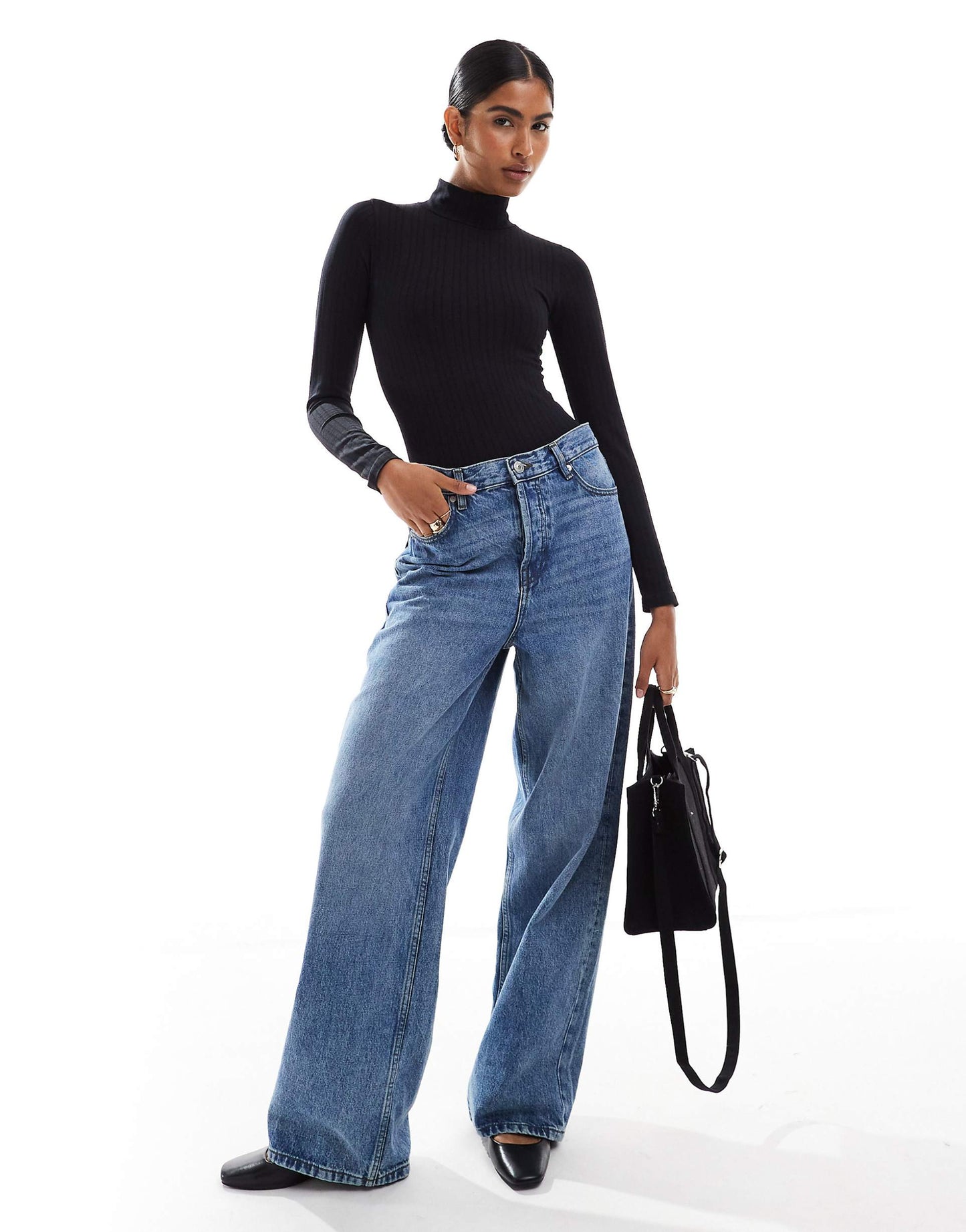 Seamless Sculpting Wide Rib Funnel Neck Bodysuit