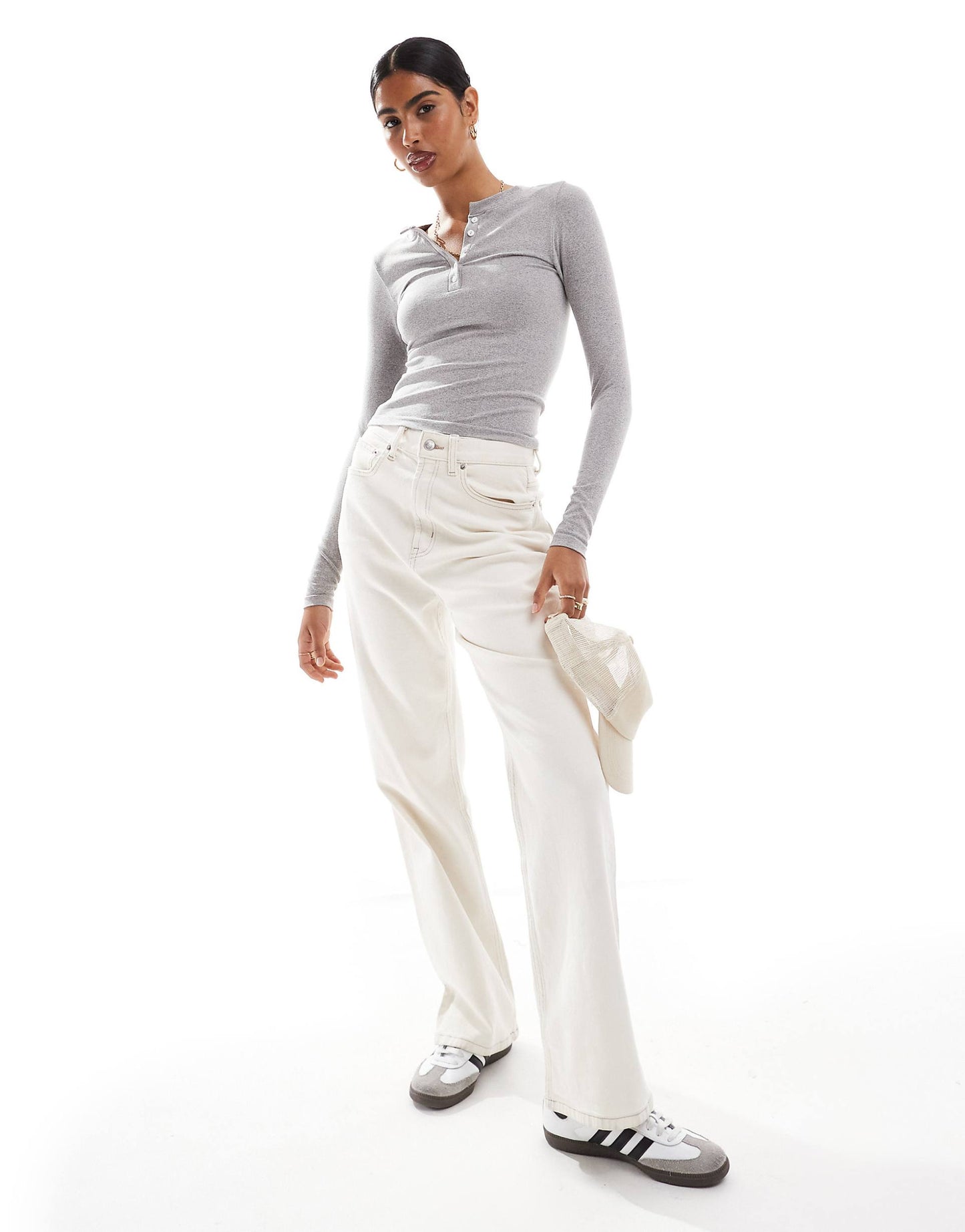 Seamless Sculpting Henley Long Sleeve Top