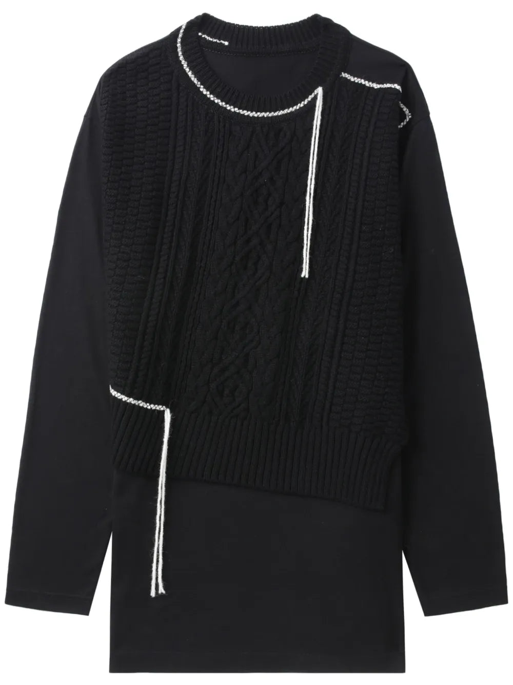 Decorative-Stitch Long-Sleeve Jumper