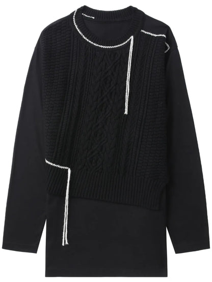 Decorative-Stitch Long-Sleeve Jumper