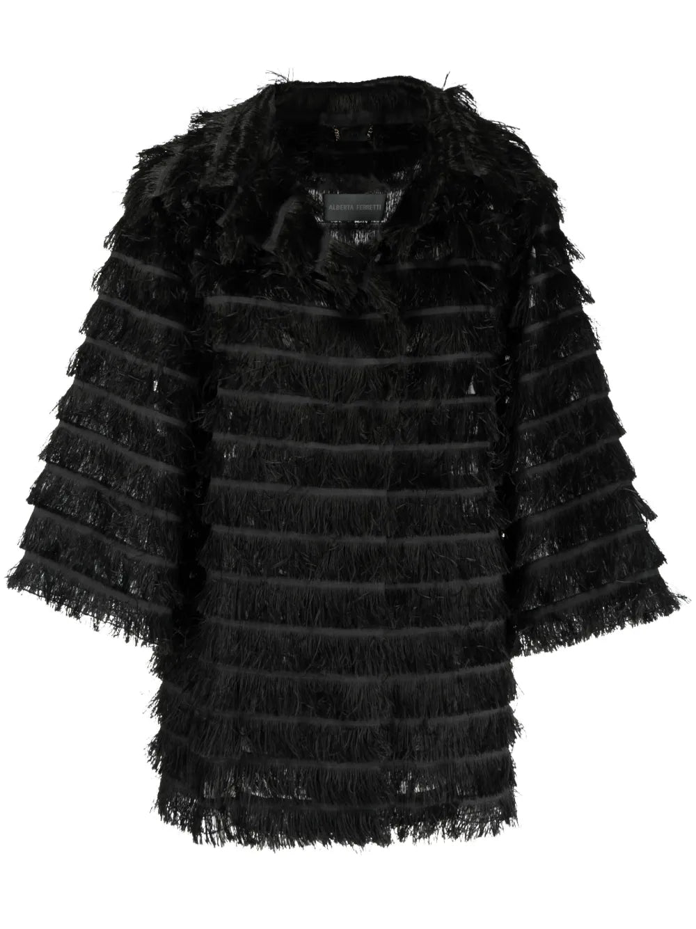Long-Sleeves Fringed Jacket