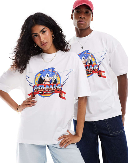 Unisex Oversized T-Shirt With Sonic The Hedgehoge Print