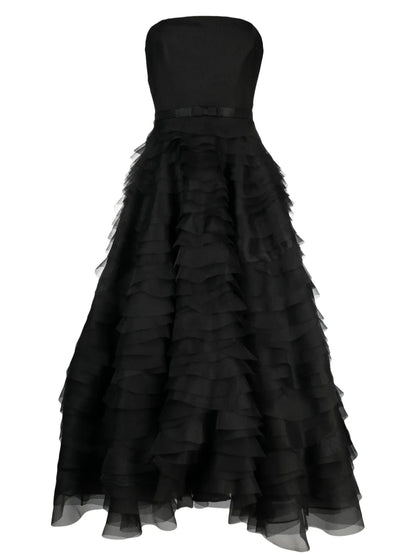 Ruffled Corset-Style Midi Dress