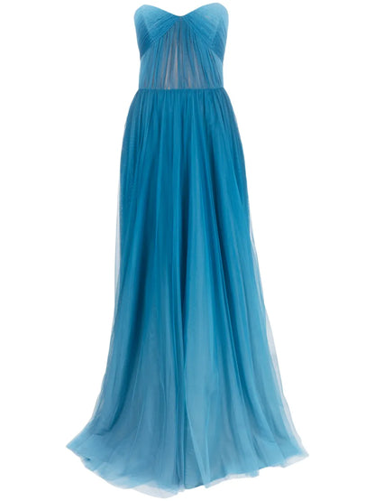 Gradient-Effect Organza Maxi Dress