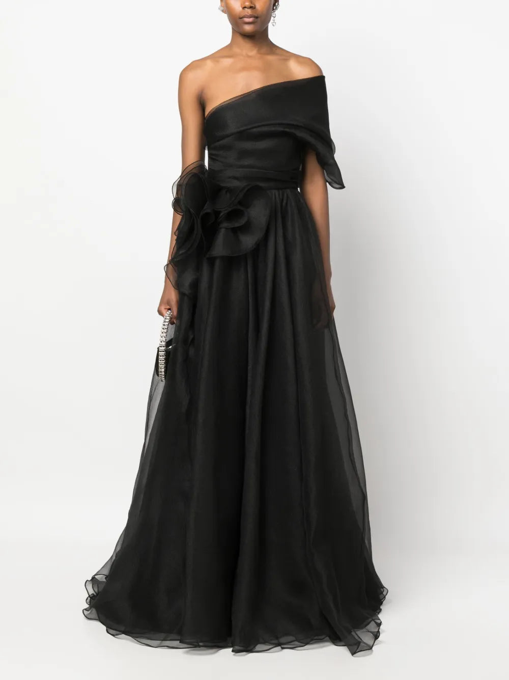 One-Shoulder Draped Maxi Dress