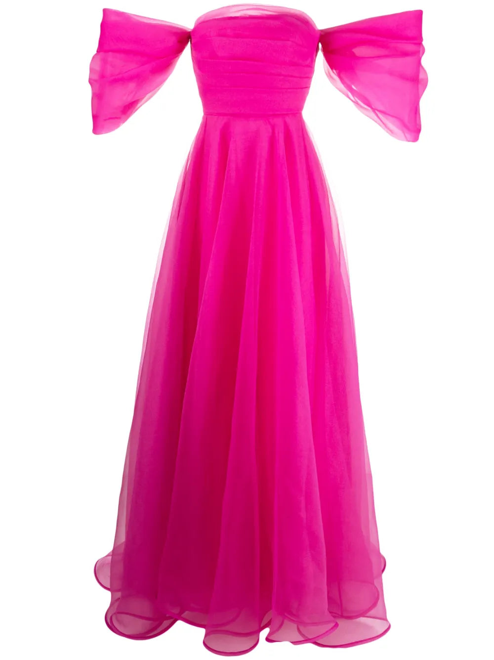 Corset-Style Organza Maxi Dress