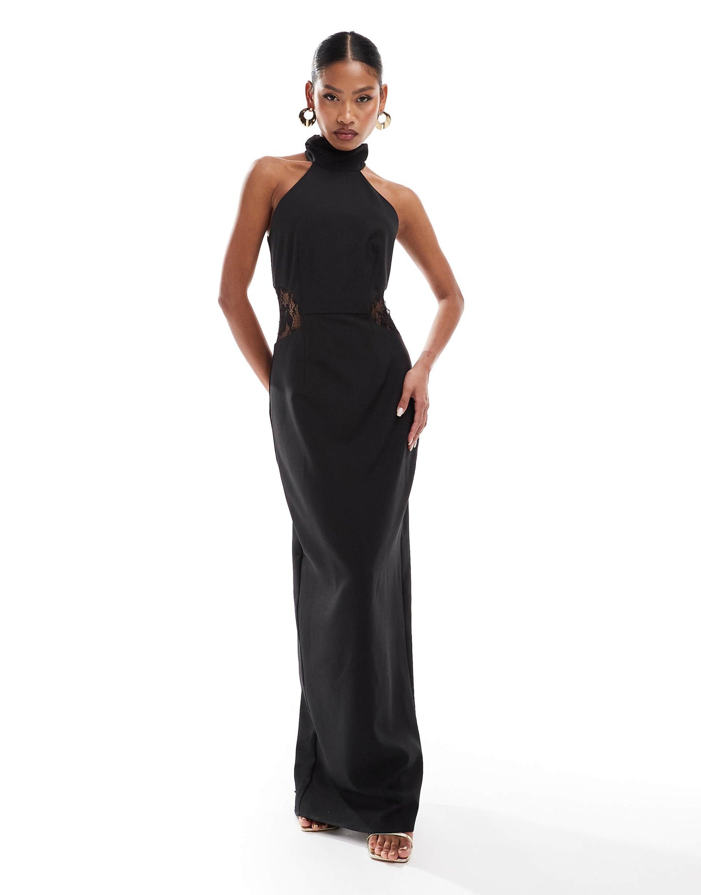 Cut Out Halter Neck Maxi Dress