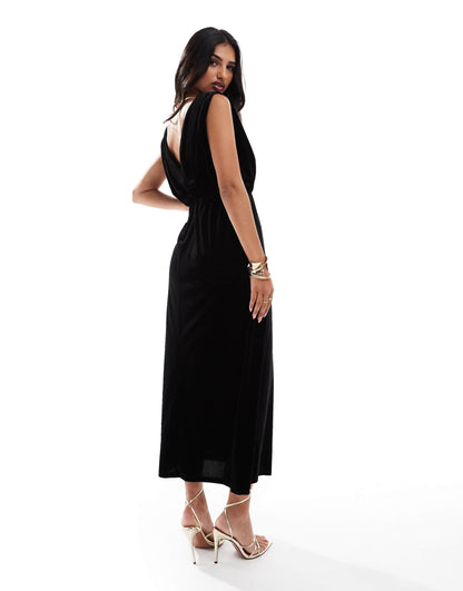 V-Neck Midi Dress