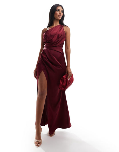 One Shoulder Slit Maxi Dress