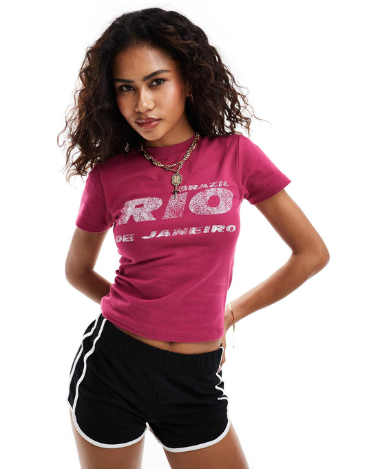 Baby Tee With Rio Print