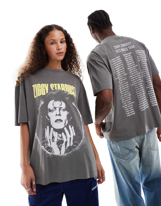 Unisex Oversized T-Shirt With Bowie Print