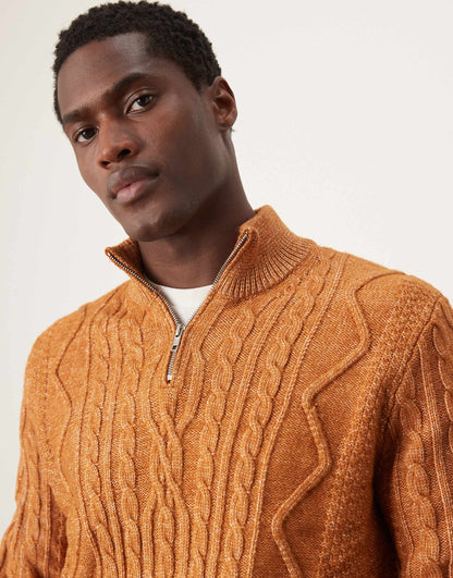 Heavyweight Cable Knit Quarter Zip Jumper