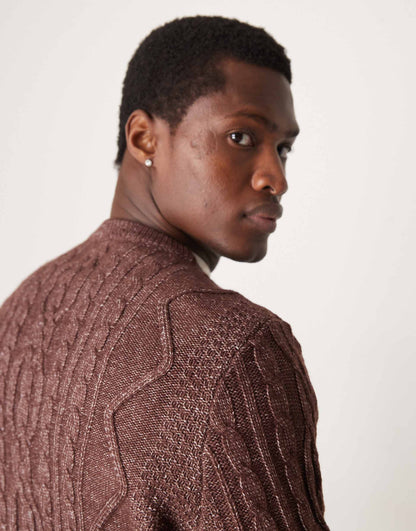 Heavyweight Cable Knit Crew Neck Jumper