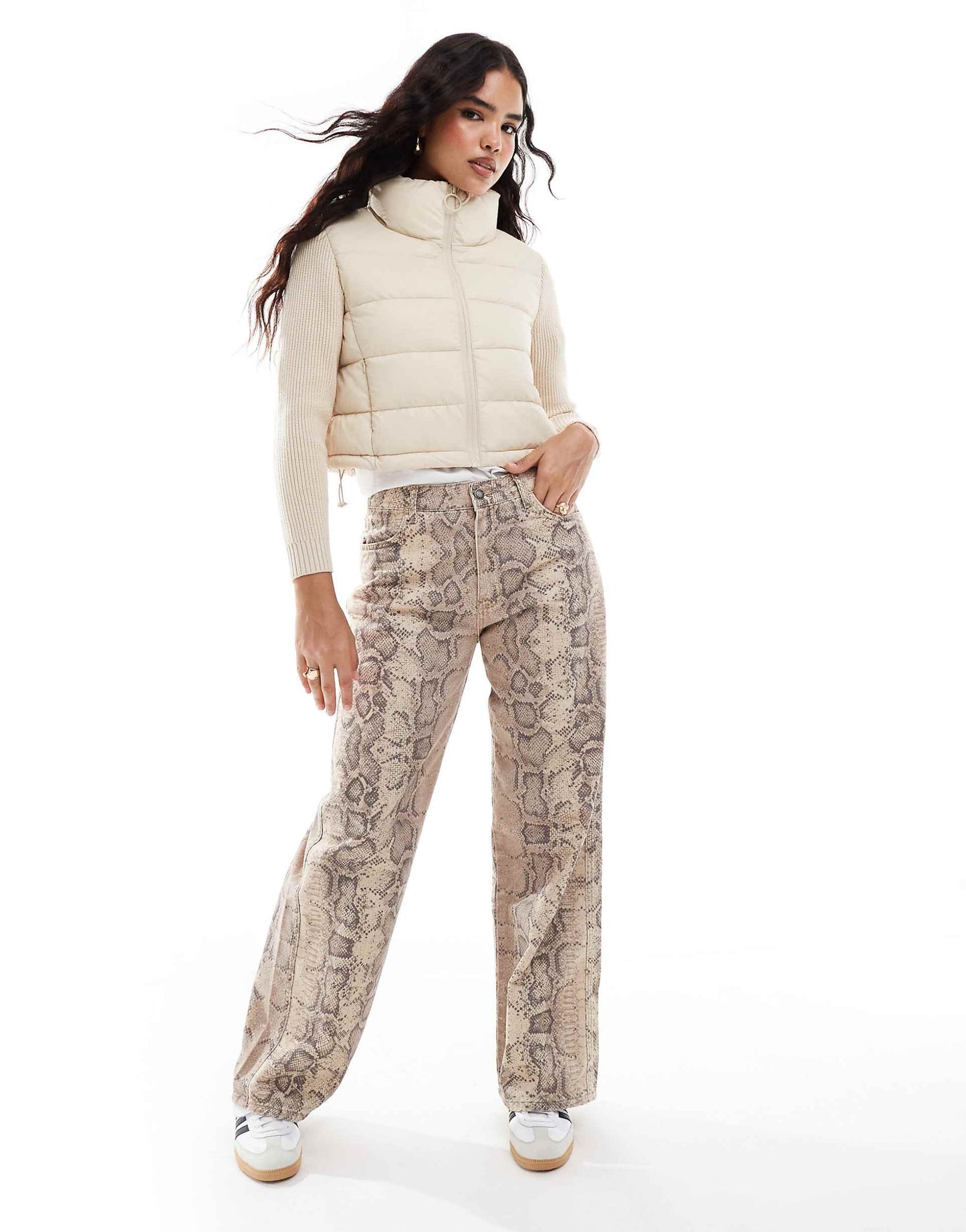 Knitted Sleeve Padded Jacket
