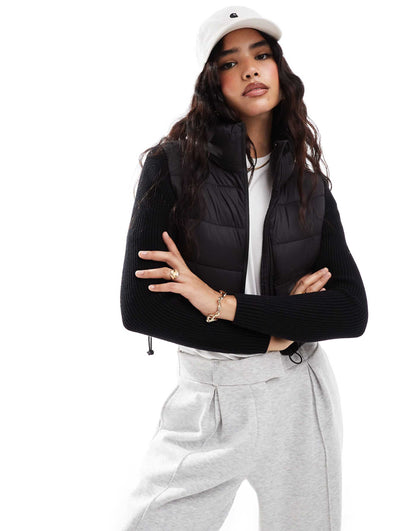 Knitted Sleeve Padded Jacket