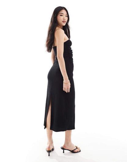 Bandeau Textured Midi Dress