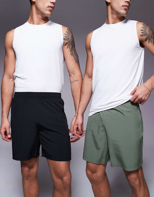2 Pack Icon 7 Inch Quick Dry Training Short With Zip Pocket