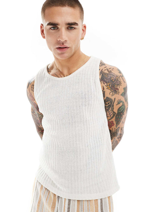 Ladder Knitted Vest