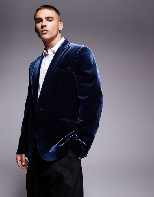 Slim Fit Velvet Blazer