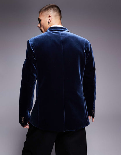 Slim Fit Velvet Blazer