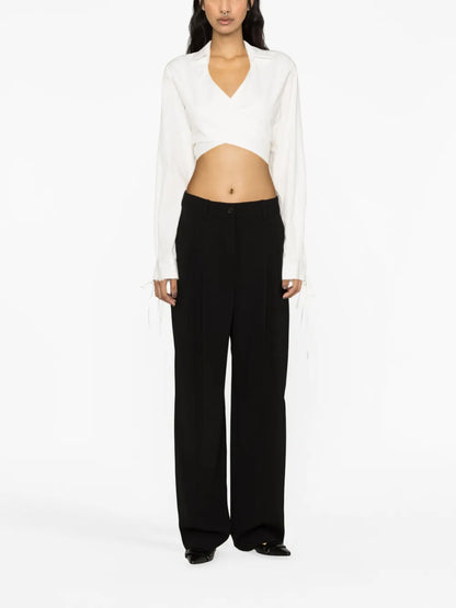 Mid-Rise Wide-Leg Trousers