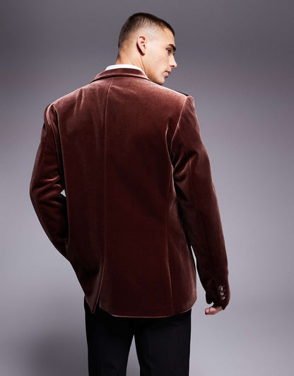 Slim Fit Velvet Blazer