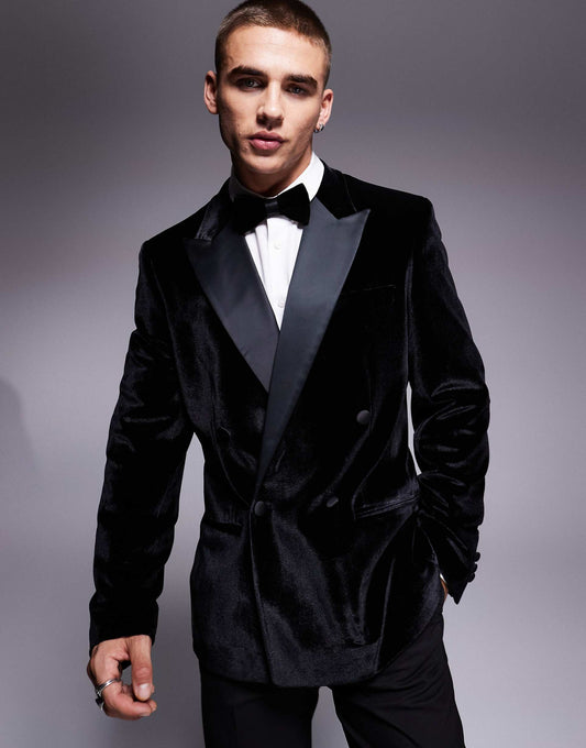 Slim Double Breasted Tuxedo Jacket