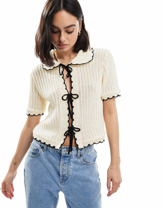 Frill Collar Cardigan