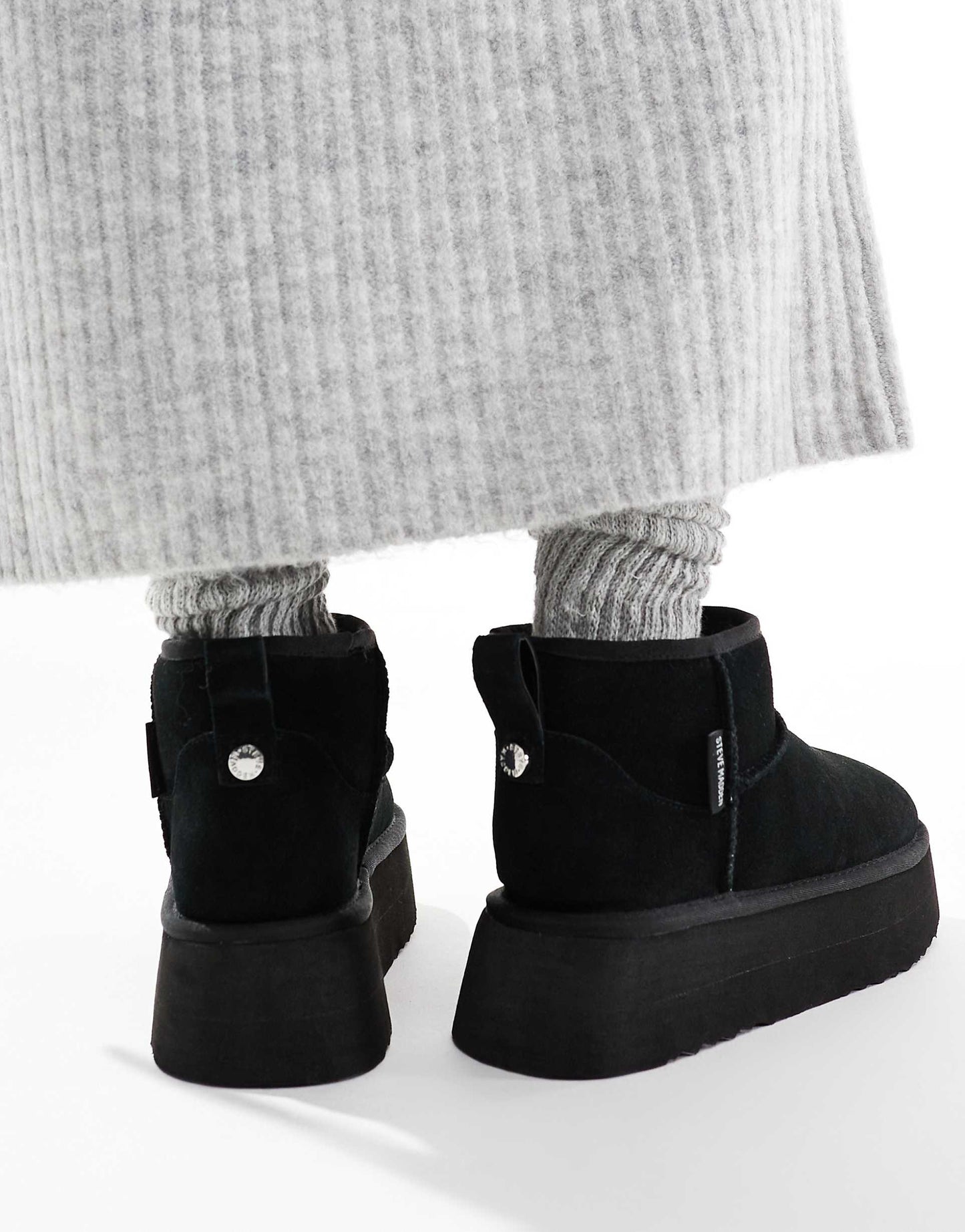 Chaplin Real Suede Faux Fur Lined  Flatform Boots