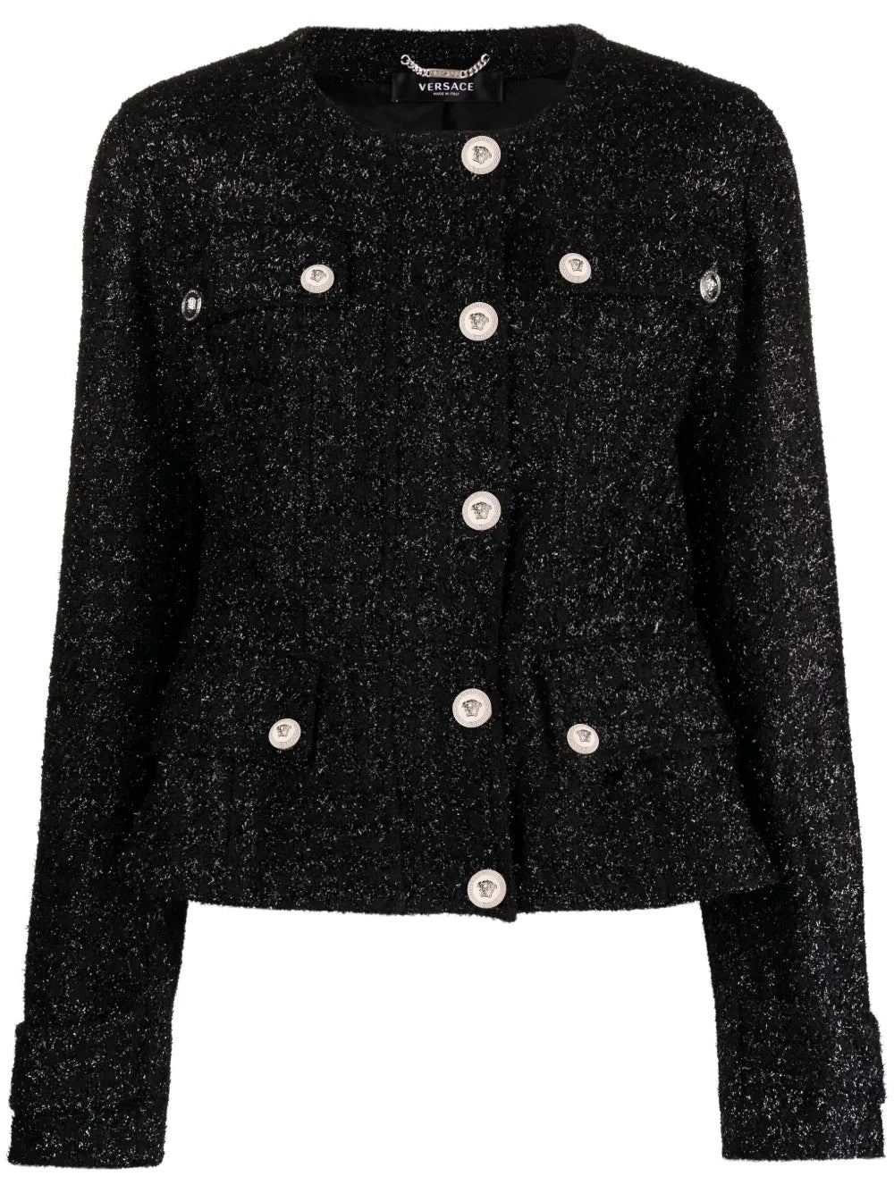 Medusa Head Single-Breasted Tweed Jacket