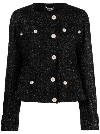 Medusa Head Single-Breasted Tweed Jacket