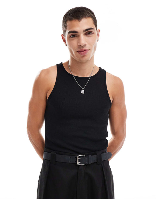 Muscle Fit Waffle Textured Vest