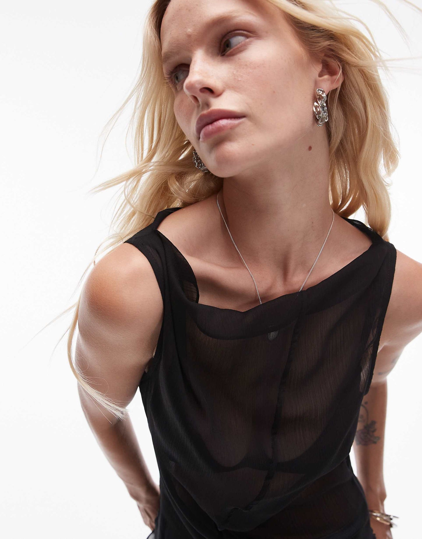 Sheer Sleeveless Top