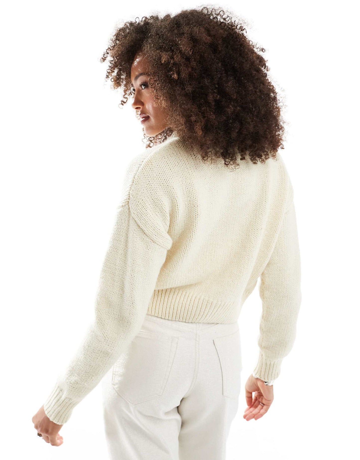 Crop Crew Neck Cardigan